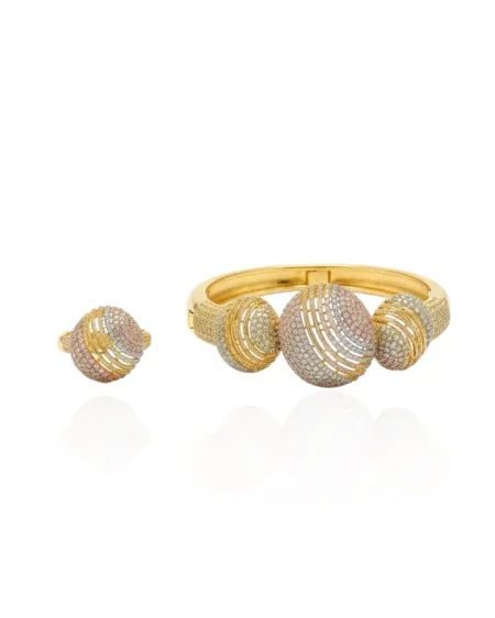 اسوارة وخاتم بأحجار الزركون