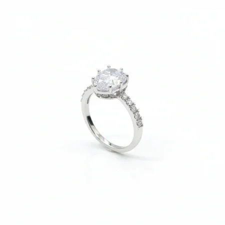 خاتم فضة عيار 925 مرصع بأحجار الزركون