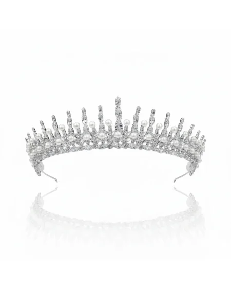 تاج بأحجار الزركون واللؤلو