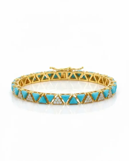 سوار تنس باحجار الفيروزي